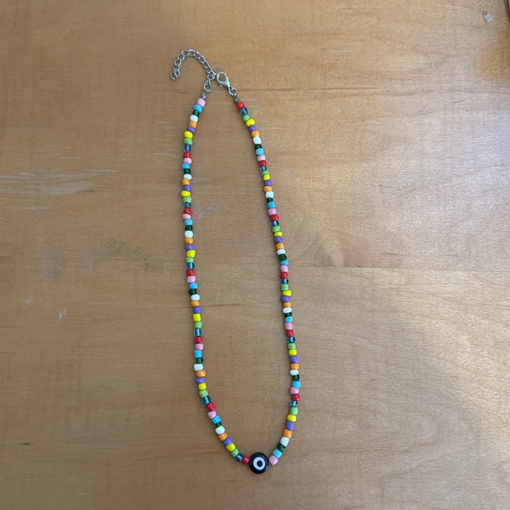 multicolored beaded necklace